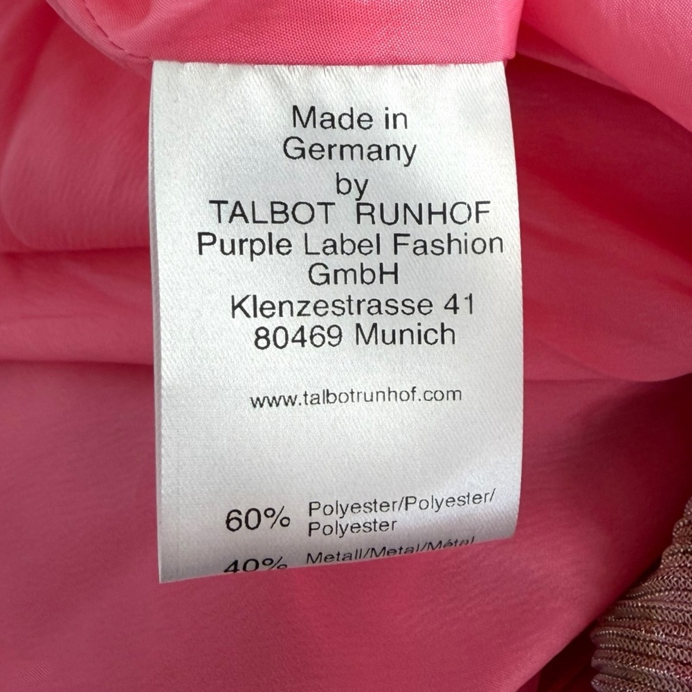 Talbot Runhof NWT Pink Orange Purple Metallic Voile Flower Bouquet Maxi Dress - Picture 10 of 12